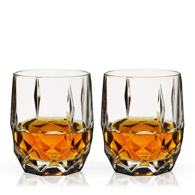 Viski Reserve Bruno Crystal Cocktail Glasses In Clear