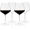 Viski Reserve European Crystal Burgundy Glasses Set Of 4 In Clear