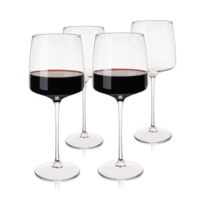 Viski Reserve Julien Crystal Bordeaux Glasses Set Of 4 In Clear
