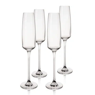 Viski Reserve Julien Crystal Flute Glasses In Clear