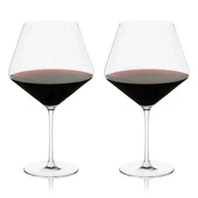 Viski Reserve Liminal Burgundy Wine Glasses Set Of 2