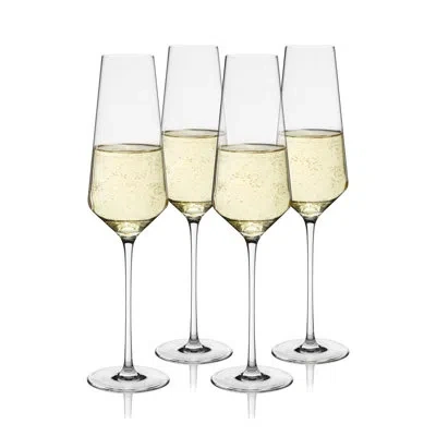 Viski Reserve Liminal Champagne Flutes, Set Of 4 In Clear