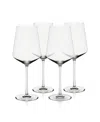 Viski Reserve Inez Crystal Burgundy Glasses In Transparent