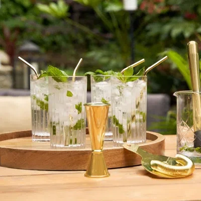 Viski Reserve Milo Crystal Highball Glasses In Clear