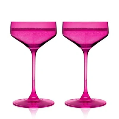 Viski Reserve Nouveau Crystal Coupes In Berry