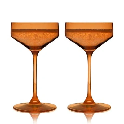 Viski Reserve Nouveau Crystal Coupes In Orange