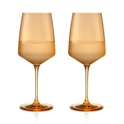 Viski Reserve Nouveau Crystal Wine Glasses Set Of 2