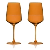 Viski Set Of 4 Amber Reserve Nouveau Crystal Wine Glasses In Orange