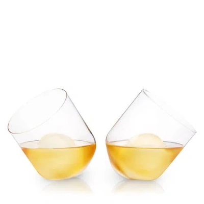 Viski Rolling Crystal Whiskey Tumblers In Clear