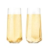 Viski Seneca Crystal Faceted Stemless Champagne Flutes Set Of 2 In Clear