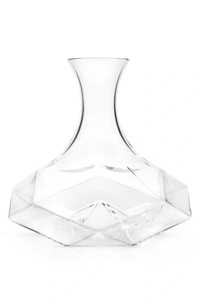 Viski Seneca Crystal Faceted Wine Decanter In Transparent