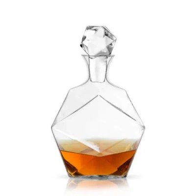 Viski Seneca Faceted Crystal Liquor Decanter In Clear