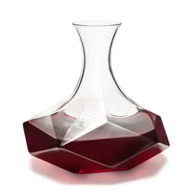 Viski Seneca Faceted Crystal Wine Decanter In Clear