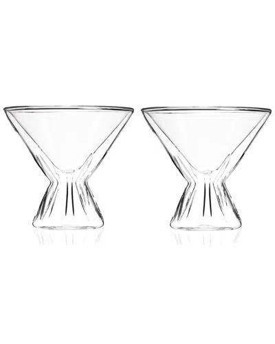 Viski Set Of 2 Double Walled Martini Glasses In Transparent
