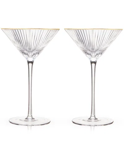 Viski Set Of 2 Meridian Martini Glasses In Transparent