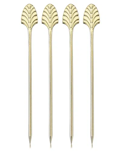 VISKI VISKI SET OF 4 ART DECO COCKTAIL PICKS
