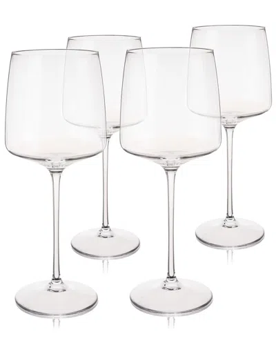 Viski Set Of 4 Reserve Julien Crystal Bordeaux Glasses In Transparent