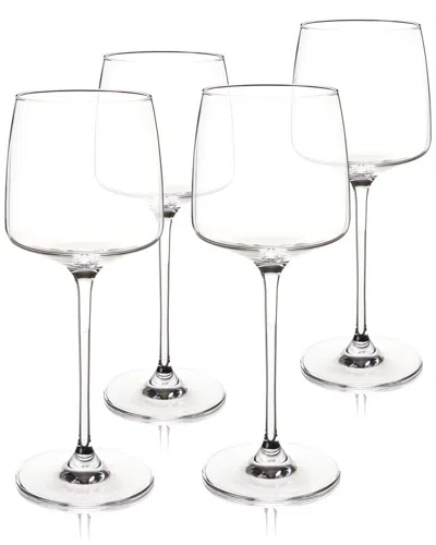Viski Set Of 4 Reserve Julien Crystal Chardonnay Glasses In Transparent