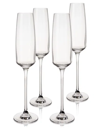 Viski Set Of 4 Reserve Julien Crystal Flute Glasses