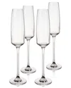 Viski European Crystal Champagne Flutes