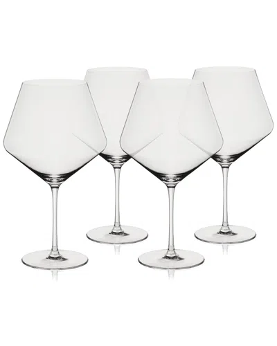 Viski Set Of 4 Reserve Liminal Ultralight Burgundy Glasses In Transparent