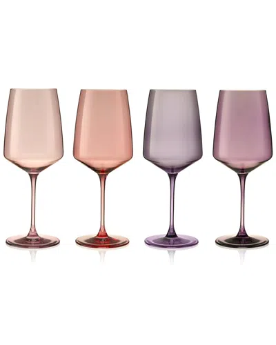 Viski Set Of 4 Reserve Nouveau Assorted Moonrise Glasses In Multi