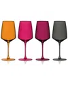 Viski Set Of 4 Sunset Reserve Nouveau Crystal Wine Glasses
