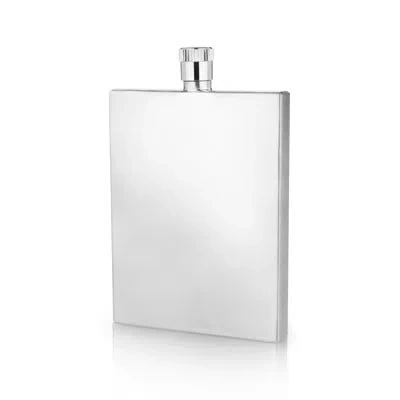 Viski Stainless Steel Slim Flask In Silver