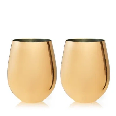 Viski Stemless Wine Glasses Set Of 2 In Belmont