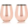 Viski Summit Copper Stemless Wine Glasses In Summit
