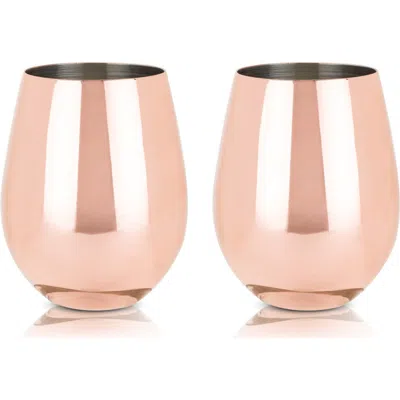 Viski Summit Copper Stemless Wine Glasses