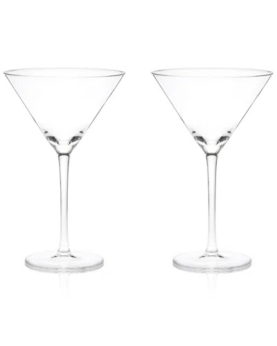 Viski Stemmed Crystal Martini Glasses In Clear