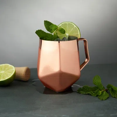 Viski Summit Seneca Faceted Copper Moscow Mule Mug In Brown