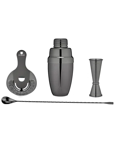 Viski Warren Gunmetal Mixologist Barware Set