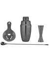 Viski Warren Gunmetal Mixologist Barware Set
