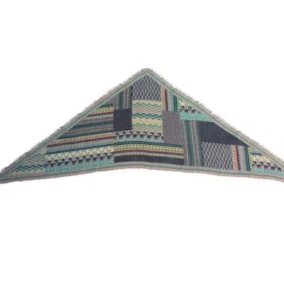 Vismaya Bohemian Dream Wool Cotton Blend Scarf In Gray