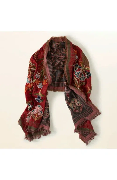 Vismaya Collection Embroidered Garden Wrap In Multi