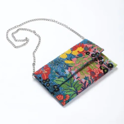 Vismaya Festive Floral Embroidered Clutch In Multi