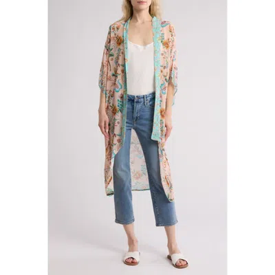Vismaya Floral Duster In Pink