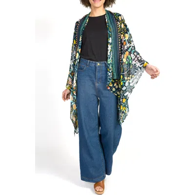 Vismaya Floral Print Scarf In Black
