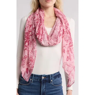 Vismaya Floral Scarf In Plum