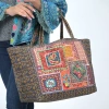 Vismaya Folklore Garden Patchwork Tote Bag In Multi