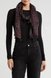 Vismaya Leopard Print Woven Scarf In Grey Marhoon