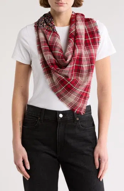 Vismaya Patterned Scarf In Scarlet