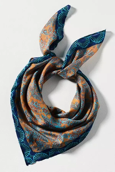 Vismaya Silk Headscarf In Blue