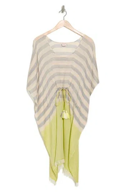 Vismaya Stripe Caftan In Yellow White