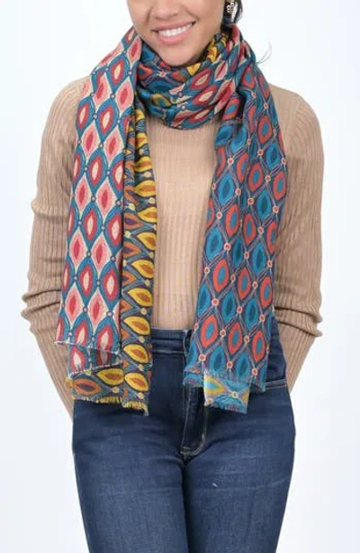 Vismaya Woven Wool Fringe Scarf In Multi