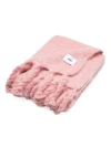 Viso Project Mohair Fringed Blanket In Pink