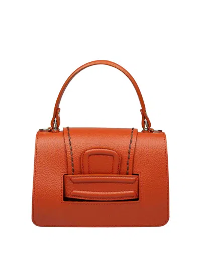 Visonà Handbag Linda Leather Papaya Color