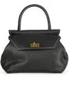 Visonà Twist-lock Leather Handbag In Black